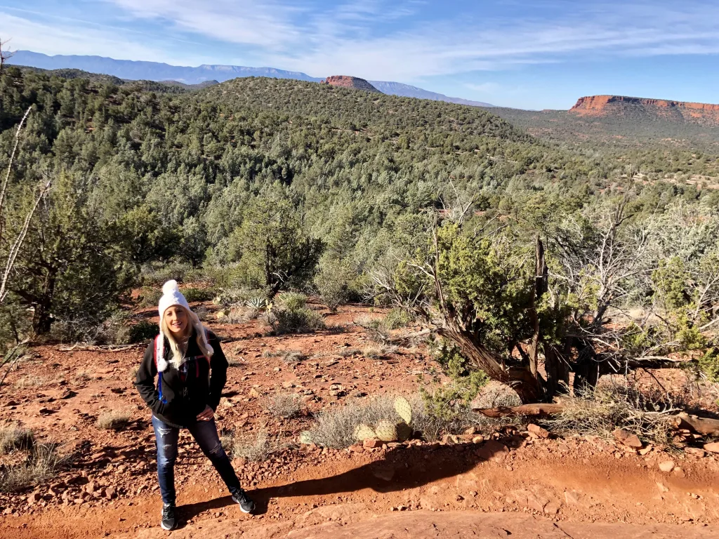 woman on a hiking trail in Sedona, AZ